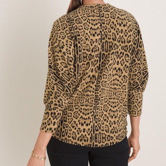Cozy Tie-Front Animal-Print Cardigan Chico’s 1 - Picture 6 of 7